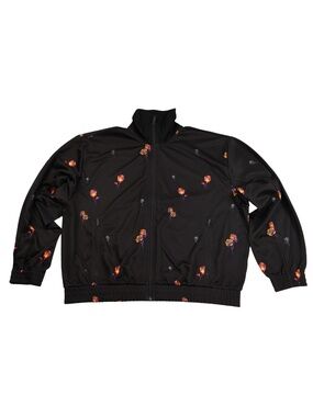 Adidas Floral Print Track Jacket Black Full Zip Athletic Jacket Large